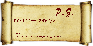 Pfeiffer Zója névjegykártya